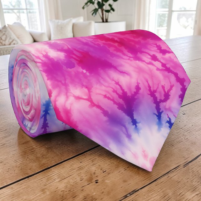 Cravate Tie-Dye Rétro Rose et Violet pour Col (Créateur téléchargé)