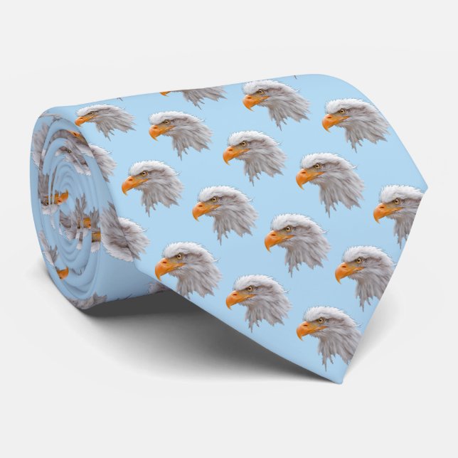 Cravate Tie Eagle Frenzy (Bleu Clair) (Roulé)
