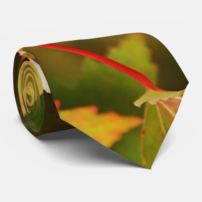 Cravate Tie Élégant et Moderne à Feuilles d'Automne (Roulé)