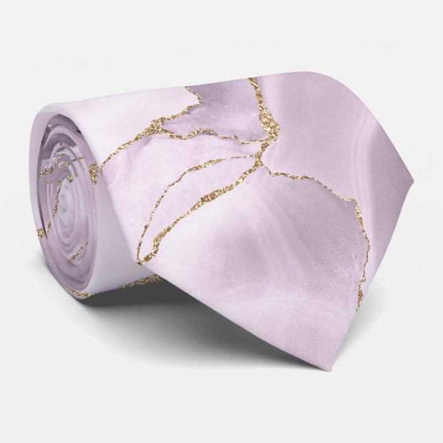 Cravate Tie en agate lilas (Roulé)