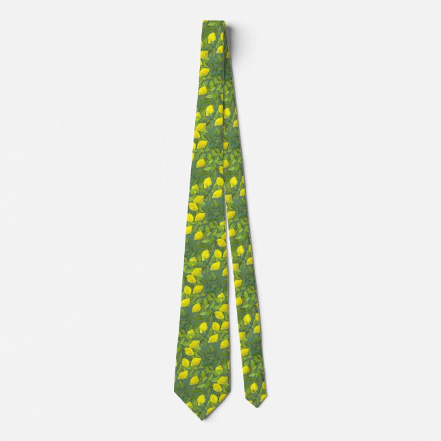 Cravate Tie en forme de citron artistique pour hommes (Devant)