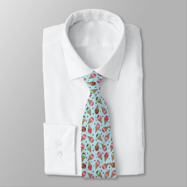 Cravate Tie en forme de cônes de glace (Attaché)
