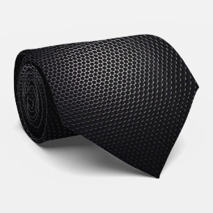 Cravate Tie en maille métallique noire hyperréaliste