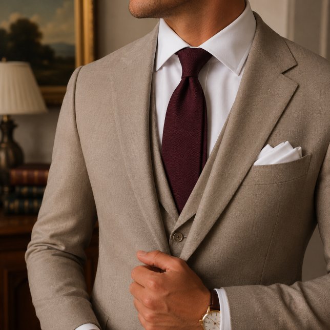 Cravate Tie en tissu profond bordeaux (Créateur téléchargé)