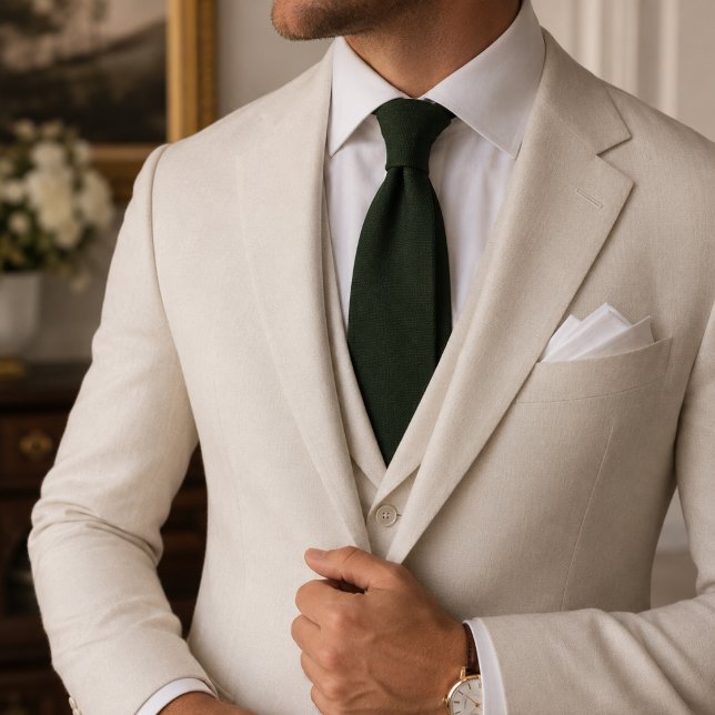 Cravate Tie en tricot panier vert pin profond (Créateur téléchargé)
