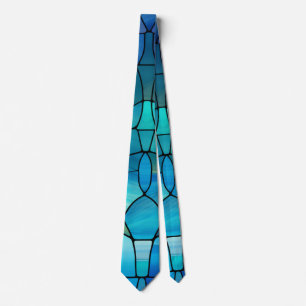 Cravate Tie en verre bleu – Look formel artistique
