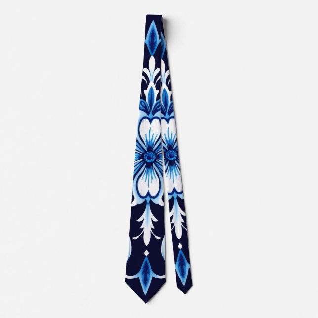 Cravate tie fleur d'azure (Devant)