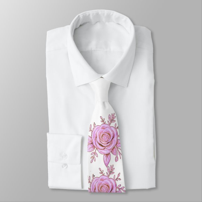 CRAVATE TIE FLEUR ROSE (Attaché)