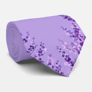 Cravate Tie fleuri lavande et violet pour hommes Delphiniu