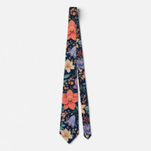 Tie Floral Luxe Minuit