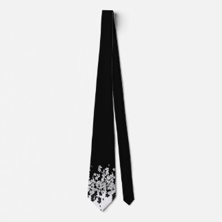 Cravate Tie floral minimaliste blanc et noir