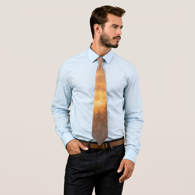Cravate Tie Forest Sunlight – Paysage de Nature Complet (En situation)
