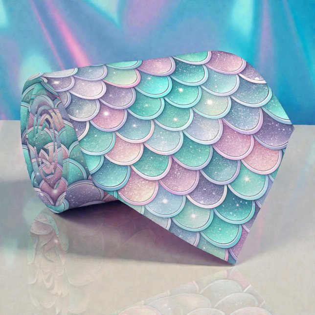 Cravate Tie Glam Couleurs Pastel Sirène (Créateur téléchargé)