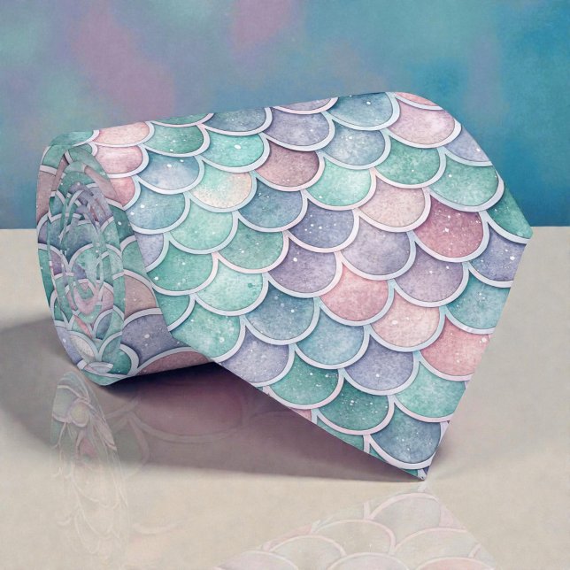 Cravate Tie Glam Couleurs Pastel Sirène (Créateur téléchargé)
