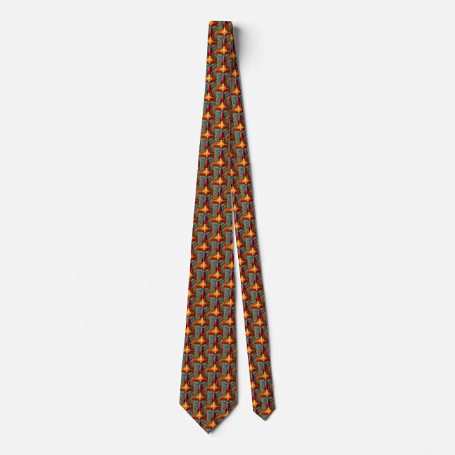 Cravate Tie inspiré des années 1950 représentant un vaisse (Devant)