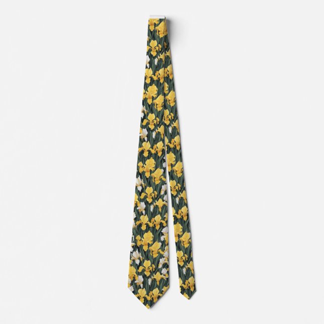 Cravate Tie jaune iris (Devant)