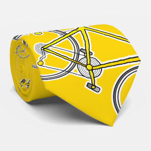 Cravate Tie jaune vélo de course, Cadeau cyclisme
