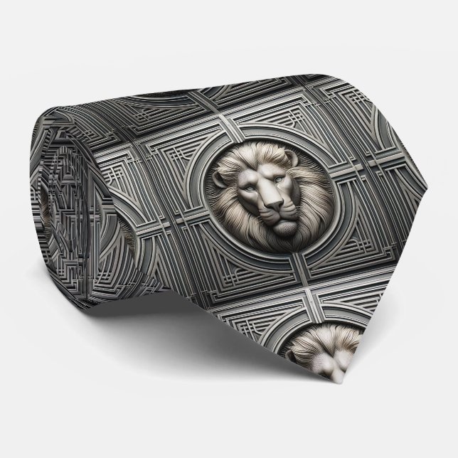 Cravate Tie Lion Rugissant | Mode Masculine pour Hommes (Roulé)