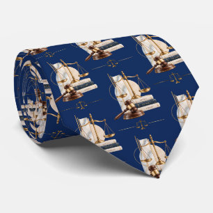 Cravate Tie motif juridique or et bleu de marine pour retr
