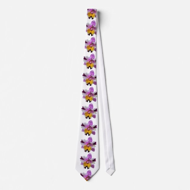 Cravate Tie orchidée violette (Devant)