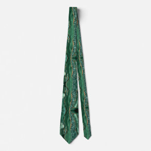 Cravate Tie pailleté or vert émeraude