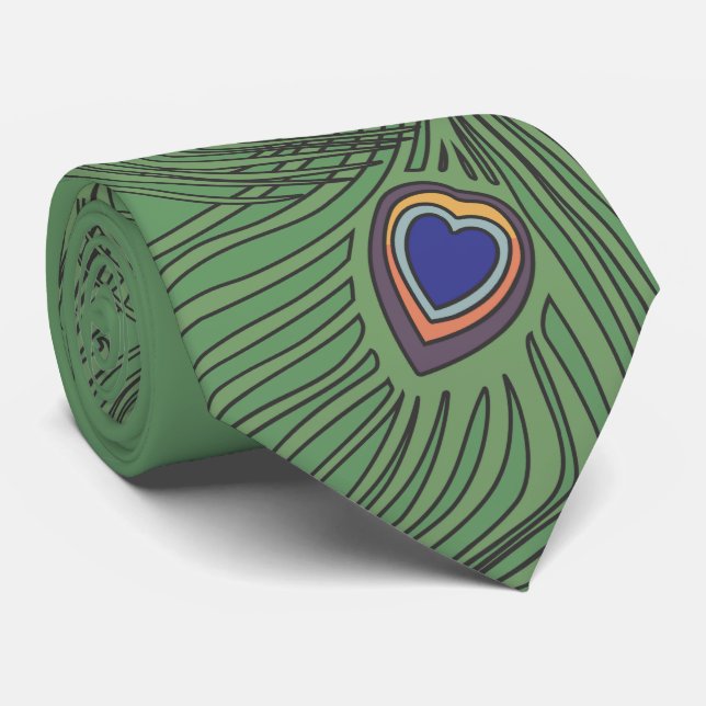 Cravate Tie Paon 3 Plumes Pour Mariages (Roulé)