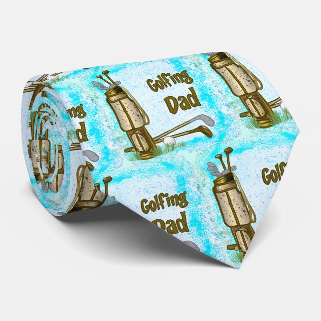 Cravate Tie Papa golfeur de golf (Roulé)