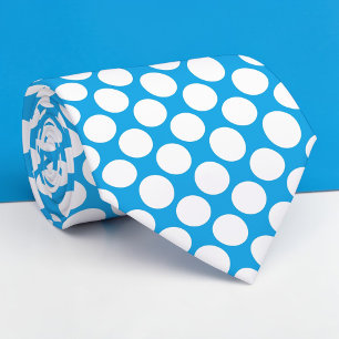 Cravate Tie personnalisé à gros pois bleu vif