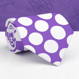Cravate Tie personnalisé à gros pois violets Jumbo