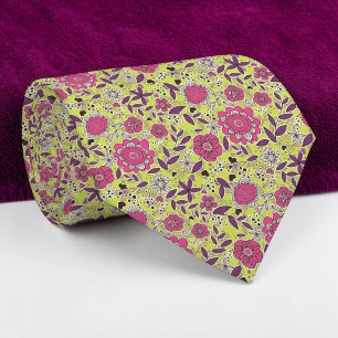 Cravate Tie personnalisé à motif floral