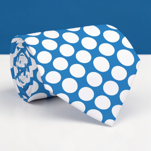 Cravate Tie personnalisé à pois géants bleus
