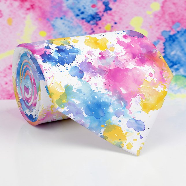 Cravate Tie personnalisé aquarelle (Créateur téléchargé)