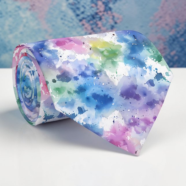 Cravate Tie personnalisé aquarelle (Créateur téléchargé)