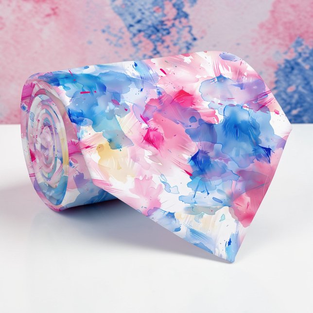Cravate Tie personnalisé aquarelle (Créateur téléchargé)