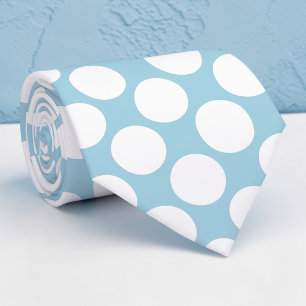 Cravate Tie personnalisé bleu poussiéreux à gros pois