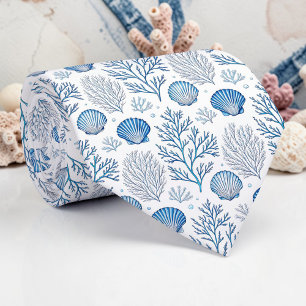 Cravate Tie personnalisé Coquillages marins