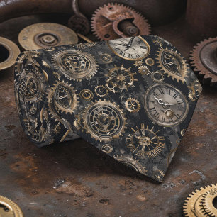 Cravate Tie personnalisé Horloges Steampunk