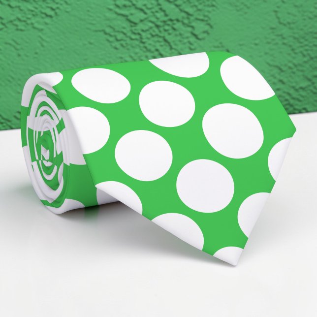 Cravate Tie personnalisé pois verts géants (Créateur téléchargé)