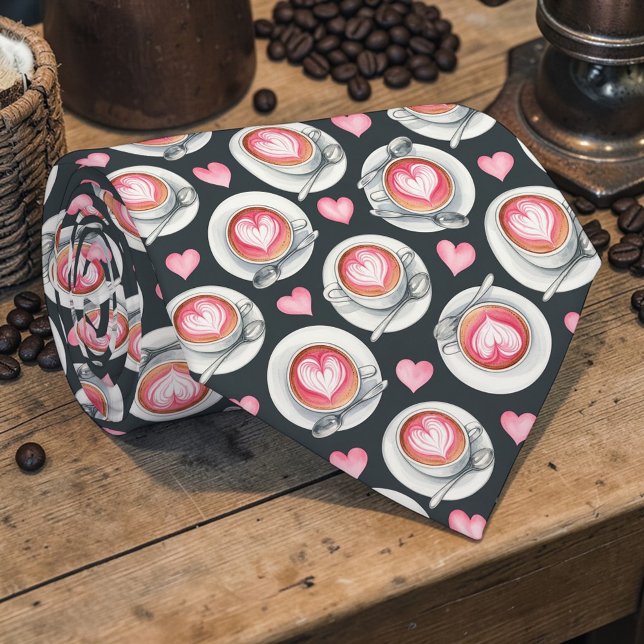 Cravate Tie personnalisé pour amateurs de café (Créateur téléchargé)
