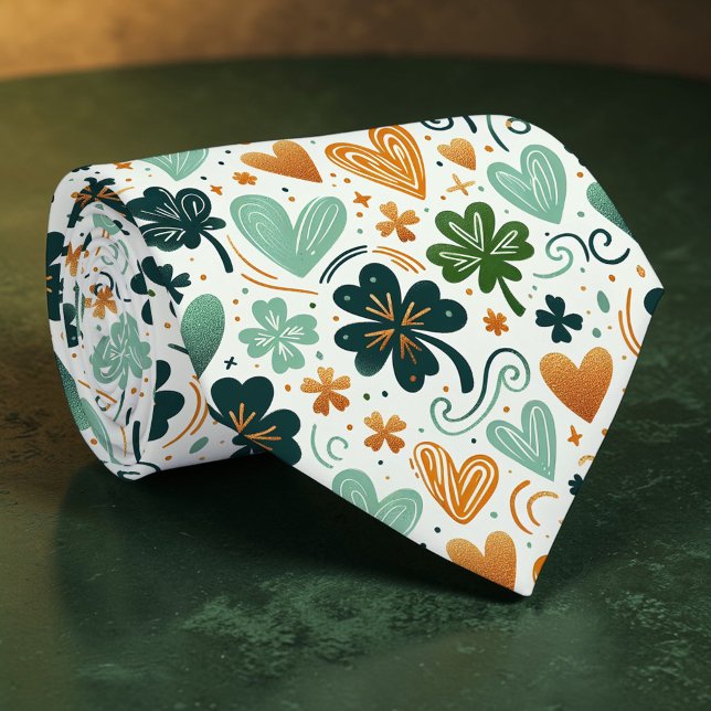 Cravate Tie personnalisé Trèfle de la Saint-Patrick (Créateur téléchargé)