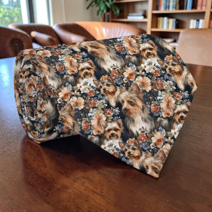 Cravate Tie personnalisé Yorkshire Terrier Yorkie