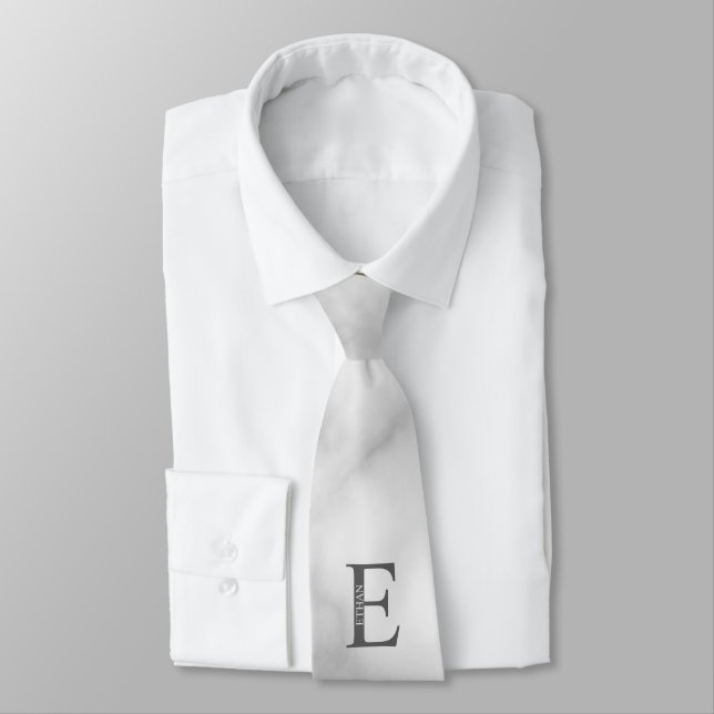 Cravate Tie personnalisée avec monogramme et nom (Attaché)