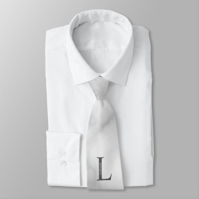 Cravate Tie personnalisée avec monogramme et nom (Attaché)