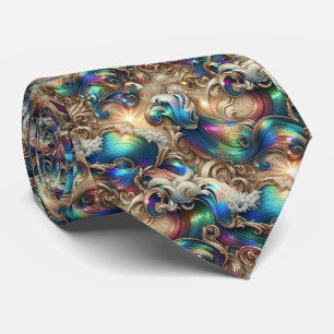 Cravate Tie pour amoureux de la plage Motif de vagues oc
