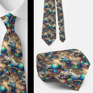 Cravate Tie pour amoureux de la plage Motif de vagues oc