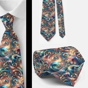 Cravate Tie pour amoureux de la plage Motif de vagues oc