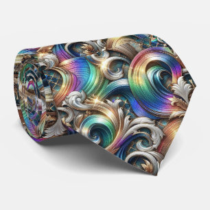 Cravate Tie pour amoureux de la plage   Motif de vagues oc