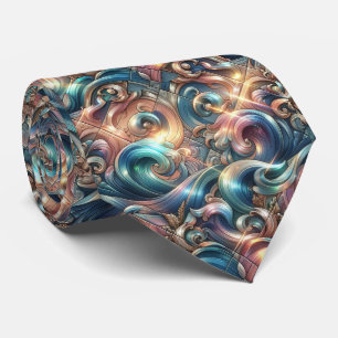 Cravate Tie pour amoureux de la plage Motif de vagues oc