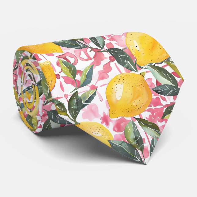 Cravate Tie pour homme à motif citron  (Roulé)