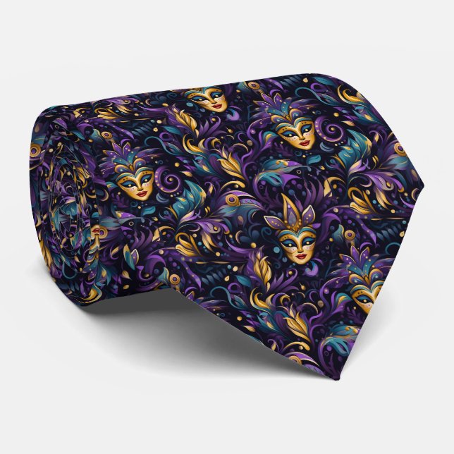 Cravate Tie pour homme Mardi Gras  (Roulé)